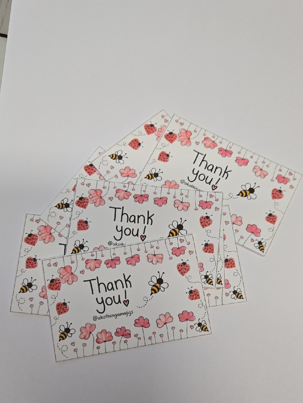 @akothingamajigs Thank You Florals & Bugs 50 Count Business Cards - Picture 4 of 5